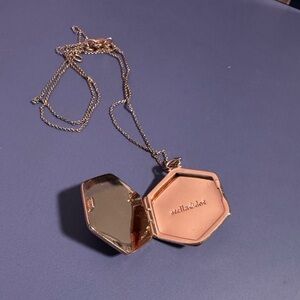 Stella and Dot Locket Necklace Rose Gold